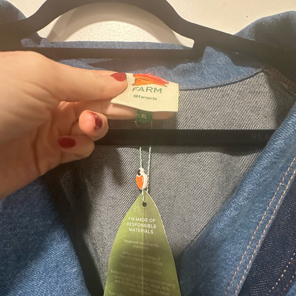 FARM Rio Indigo Ruffle-Trim Midi Dress - Picture 4 of 4